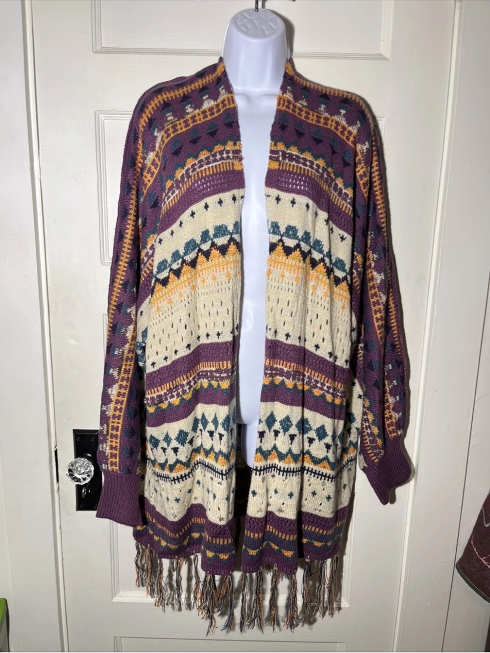 Women’s Cardigan Sweater Size Medium Easel Open Front Knit Tunic NWT